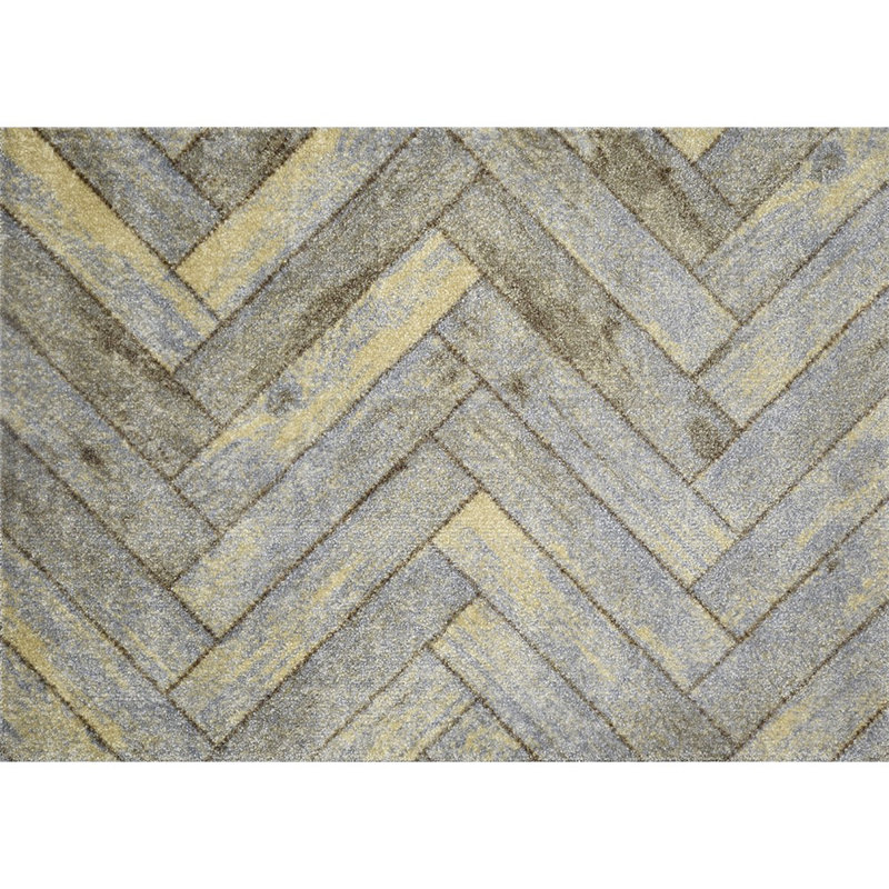 Tapis de sol lavable à chevrons gris rustique, L 20 po x L 27,5 po