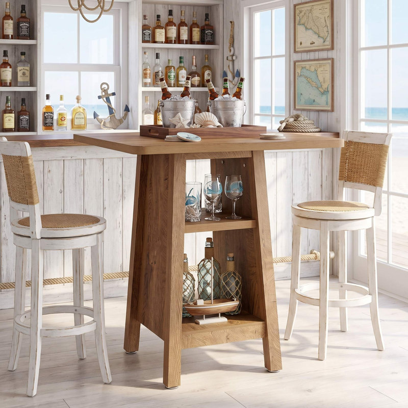 Table carrée en bois avec rangement