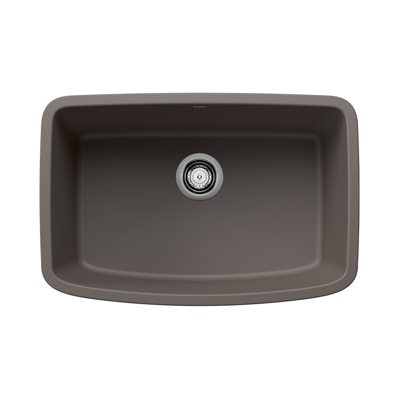 Valea SILGRANIT 27" Single Bowl Undermount Kitchen Sink, Volcano Gray