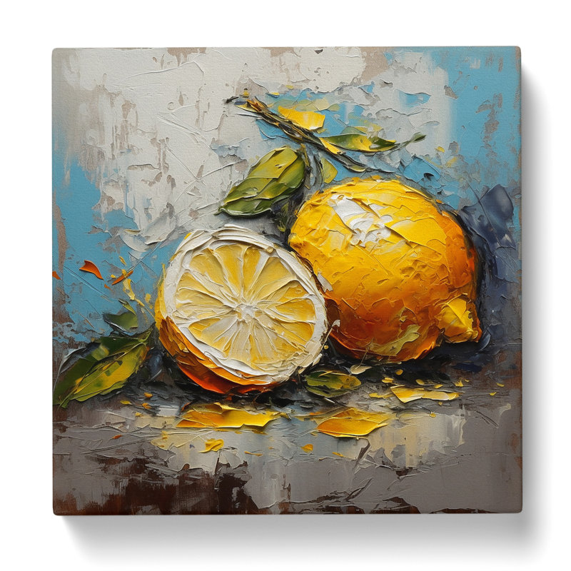 Lemon Palette Knife Painting No.1 - No Frame Print
