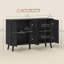 Buffet Buffet cannelé avec tablettes réglables, noir-1375141678
