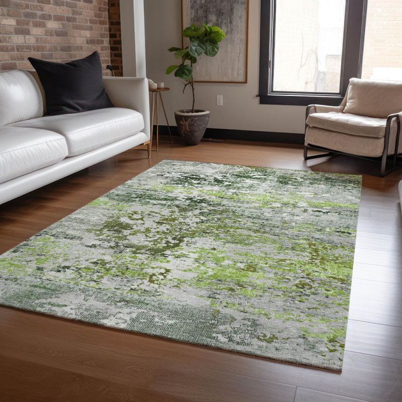 Tapis intérieur / extérieur Xhevrie lavable à la machine, Rectangle 10 pi x 14 pi