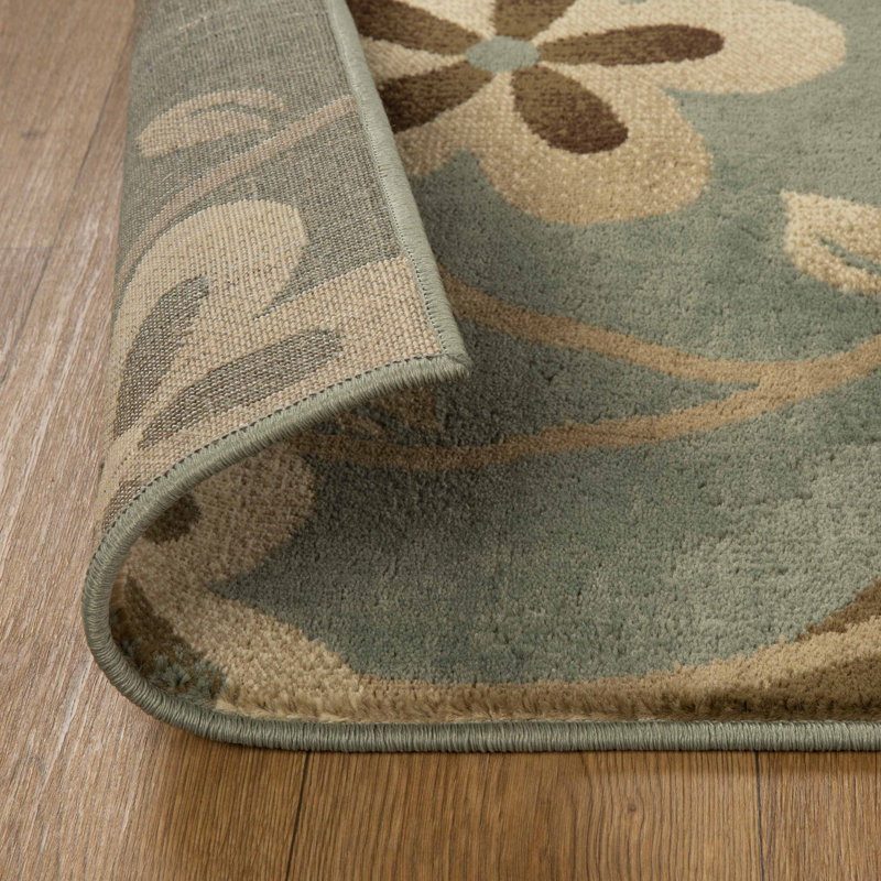 Tapis à motif floral brun, Rectangle 4 pi x 6 pi