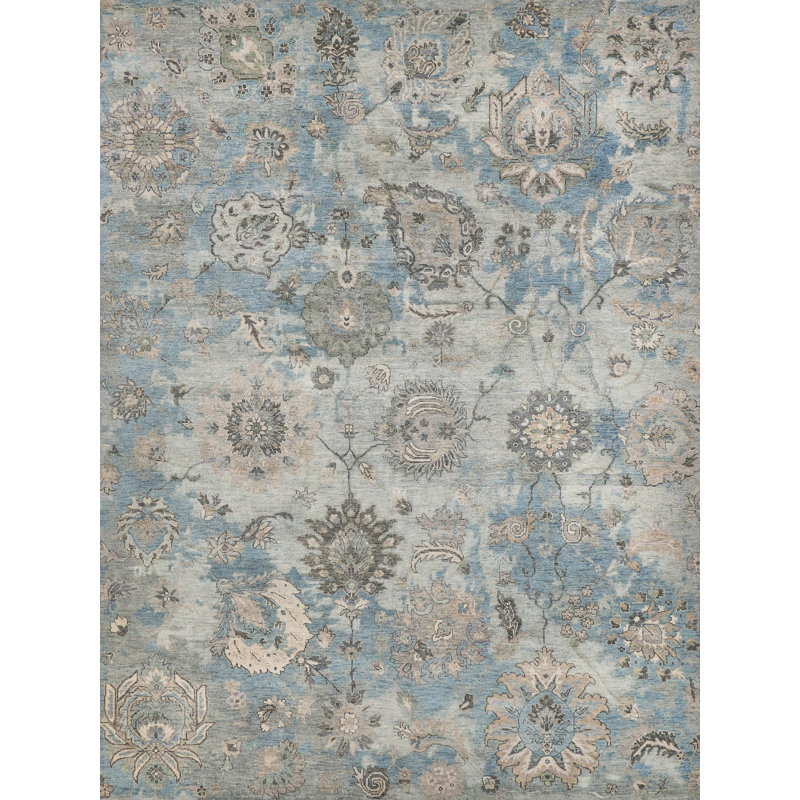 Essex Wool Damask Area Rug, Rectangle 10' x 14'