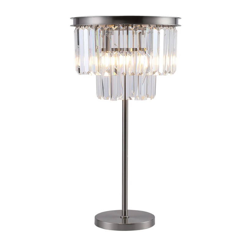 Lemanski Luxe Crystal Two Layer Table Lamp Accent Lamp, 120V, 100W, In-Line
