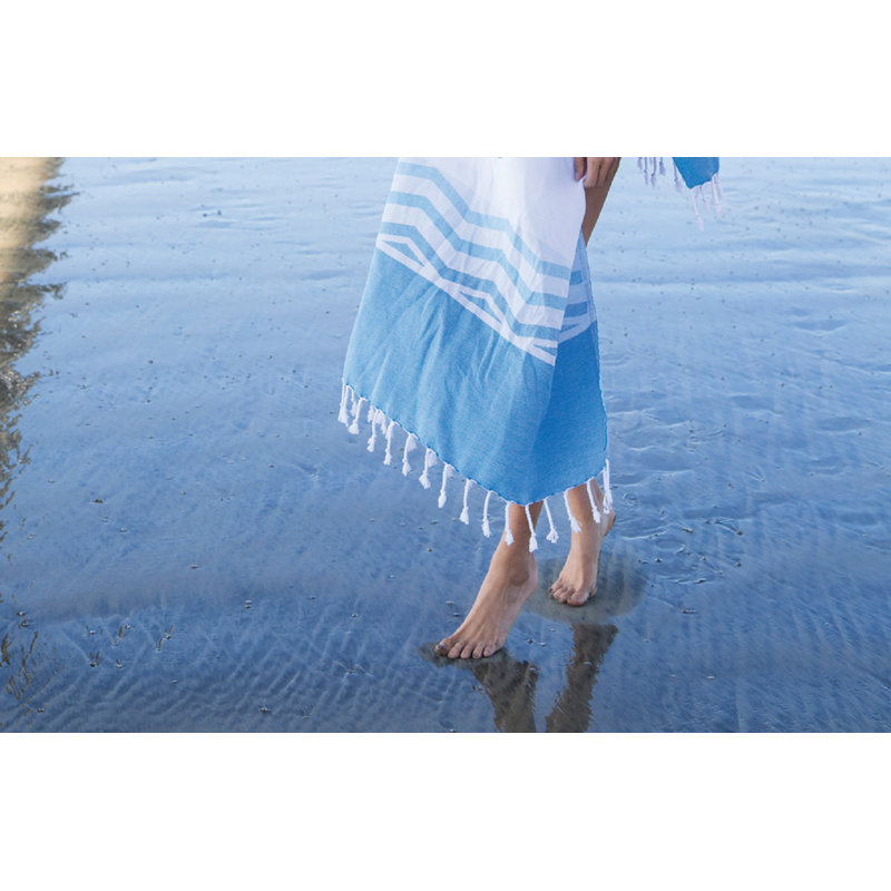 Serviette de plage en coton turc, Bleu