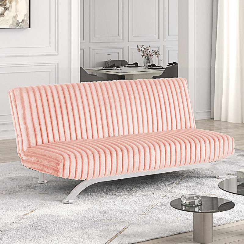 Canapé-lit futon de style contemporain, Rose