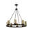 Van 8 - Light Glass and Steel Dimmable Wagon Wheel Chandelier