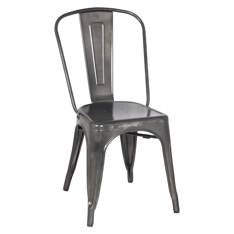 17.71'' H Upholstered Side Chair, Matt Gunmetal