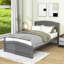 Lit plateforme simple en bois avec tête de lit-1399455783