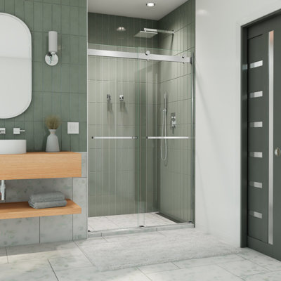 Porte de douche sans cadre avec technologie ClearMax 44 "x H 76" Essence