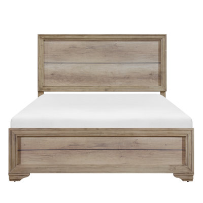 Lit simple pour un look de chambre à coucher moderne - fabrication de planche au fini naturel