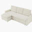 Canapé-lit convertible en forme de L, canapé-lit modulaire de 90 po pour le salon, lit escamotable, méridienne réversible avec rangement, housses en velours côtelé beige amovibles et lavables-877306677