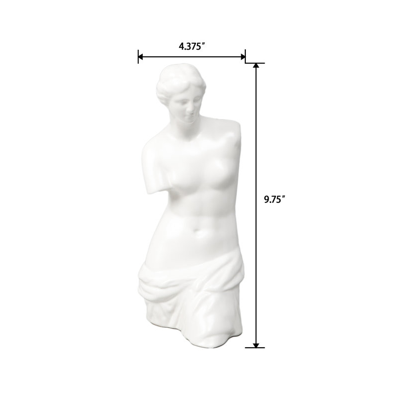 Vénus en céramique 9,9 po, blanc mat