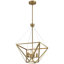Lustre de style lanterne géométrique à 4 lumières de 14,5 pouces en laiton à intensité variable pour salle à manger