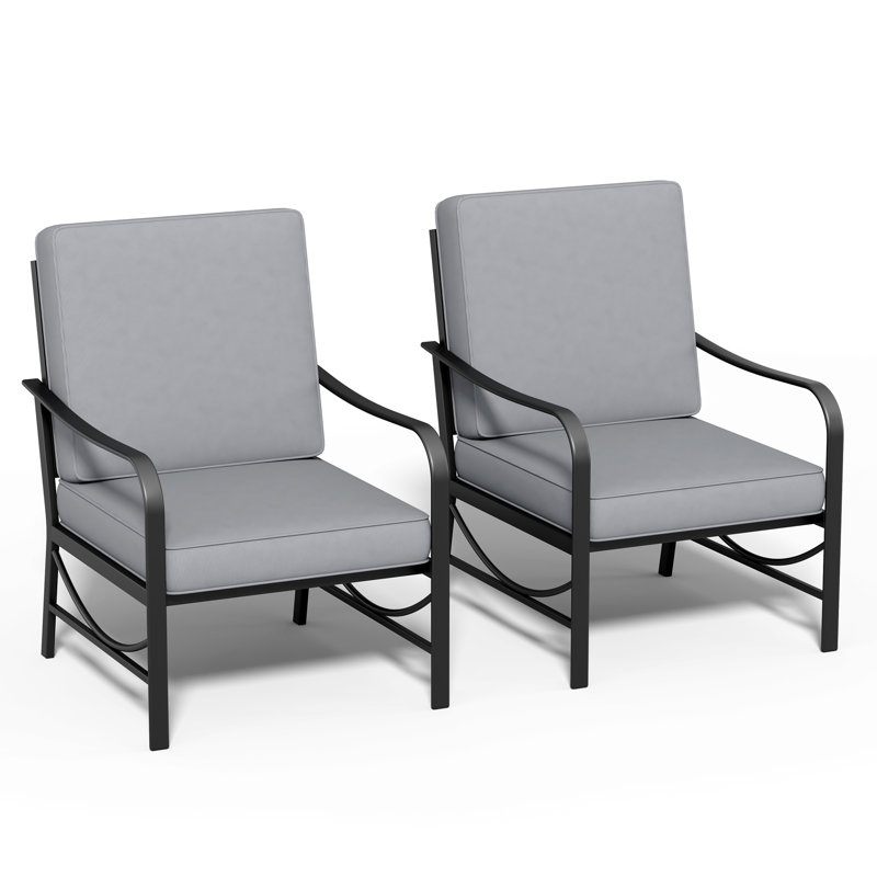 Fauteuil simple en fer 2 pièces 2 pièces, Gris, Non