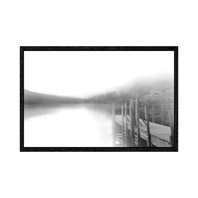 Mist on the Docks 1 Piece Wall Art on Canvas, 66.04 cm H x 45.72 cm W, Black Framed