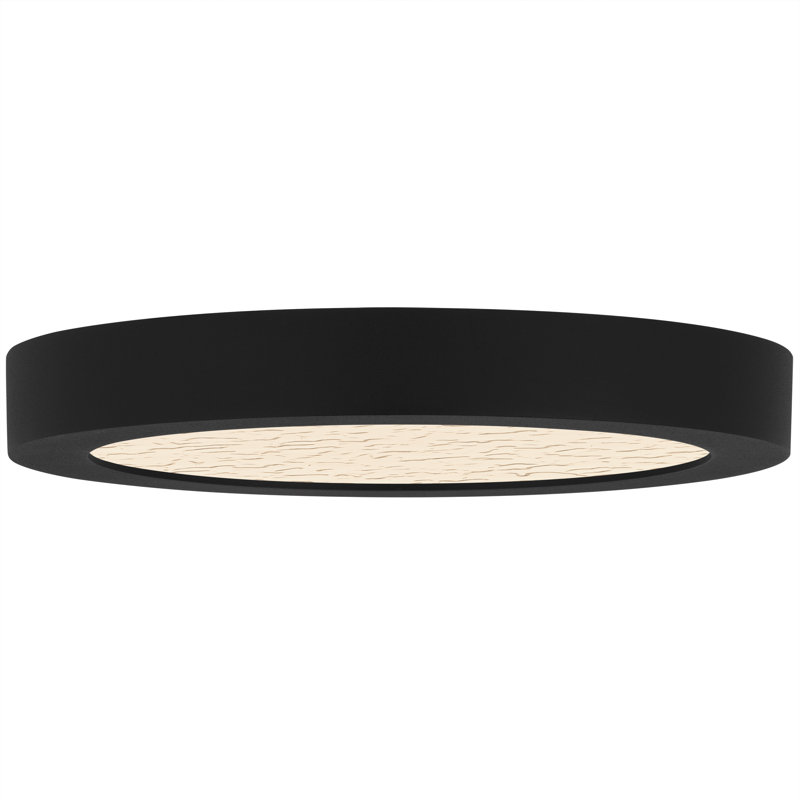 Outskirts Integrated LED Flush Mount With CCT Switch, Earth Black, 1" H x 7.5" W x 7.5" D