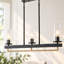 Suspension linéaire moderne à 3 lumières avec finitions noire et or foncé, îlot de cuisine