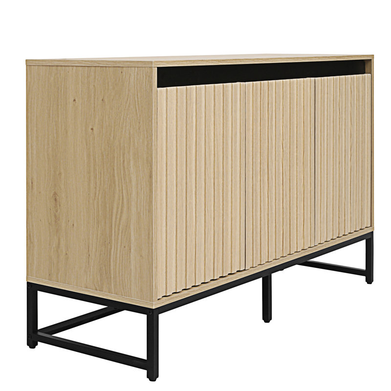 Carved 3 Door Sideboard With LED