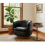 Fauteuil demi-tonneau pivotant de 35 po de largeur moderne en similicuir (ensemble de 4)-1833782627