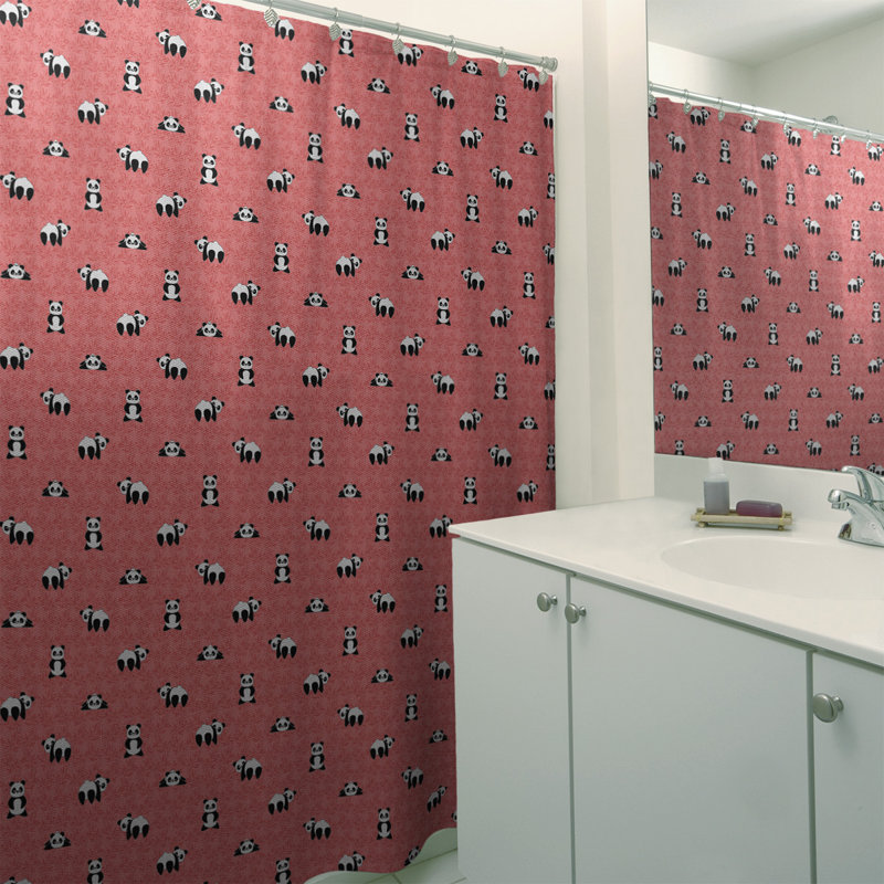 Rideau de douche simple katelyn elizabeth panda, Rouge