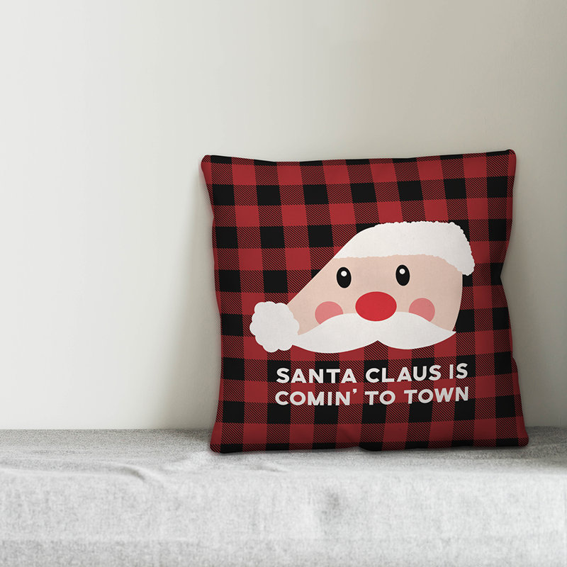  Coussin Santa, 16 po x 1 po, Housse de coussin seulement - sans coussin
