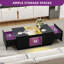 Table basse à DEL moderne avec 2 niveaux de rangement à 2 tiroirs et ports USB et type-C pour le salon-504334233-504334212