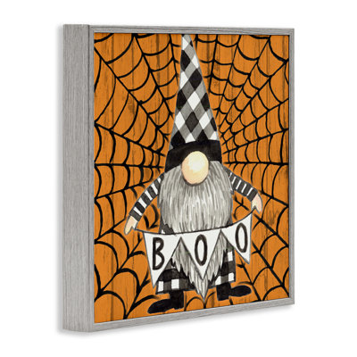 Gnome d'Halloween rustique, art de la giclée encadrée par Elena Vladykina