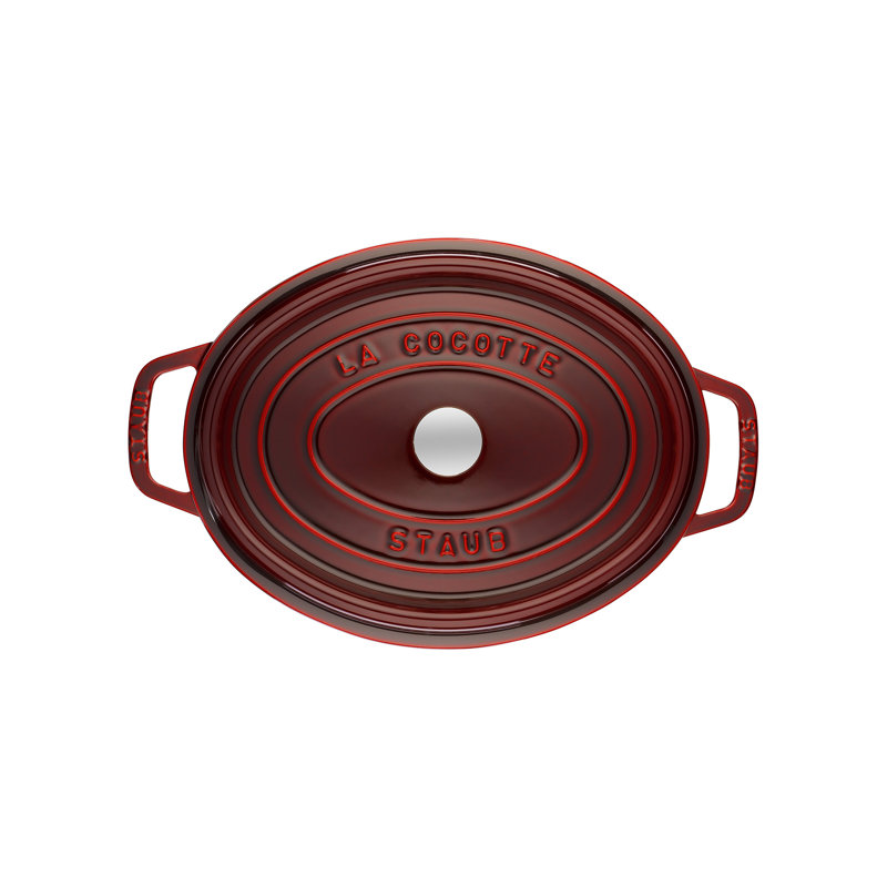 STAUB Oval Cast Iron Cocotte, 33cm, Grenadine