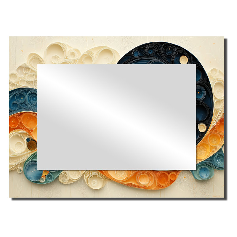 Biomorphism Vortex Of Nature I - Art abstrait miroir mural - imprimé sur métal, 24 po x 32 po