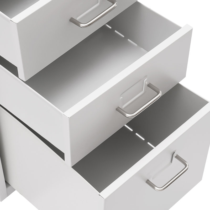 Lamekia 11'' Wide 3 -Drawer Mobile File Cabinet, White