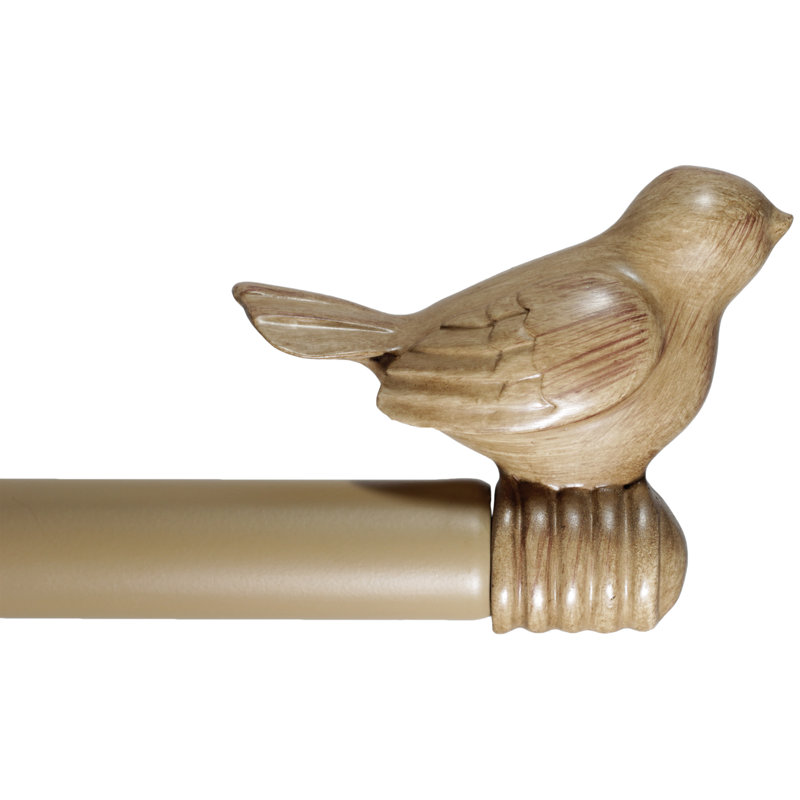 Tringle à rideaux simple réglable Kolb, 48 po à 84 po, Beige