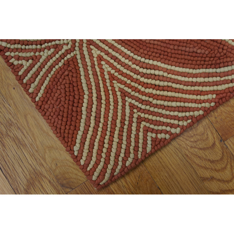 Hand Hooked Wool Geometric Area Rug