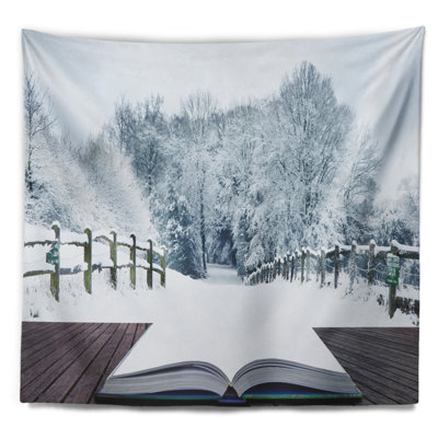 Paysage hiver pays des merveilles tapisserie