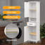 Armoire de rangement pour salle de bain sur pied 64,96 po H avec armoire 2 tiroirs et tablettes réglables-557587262