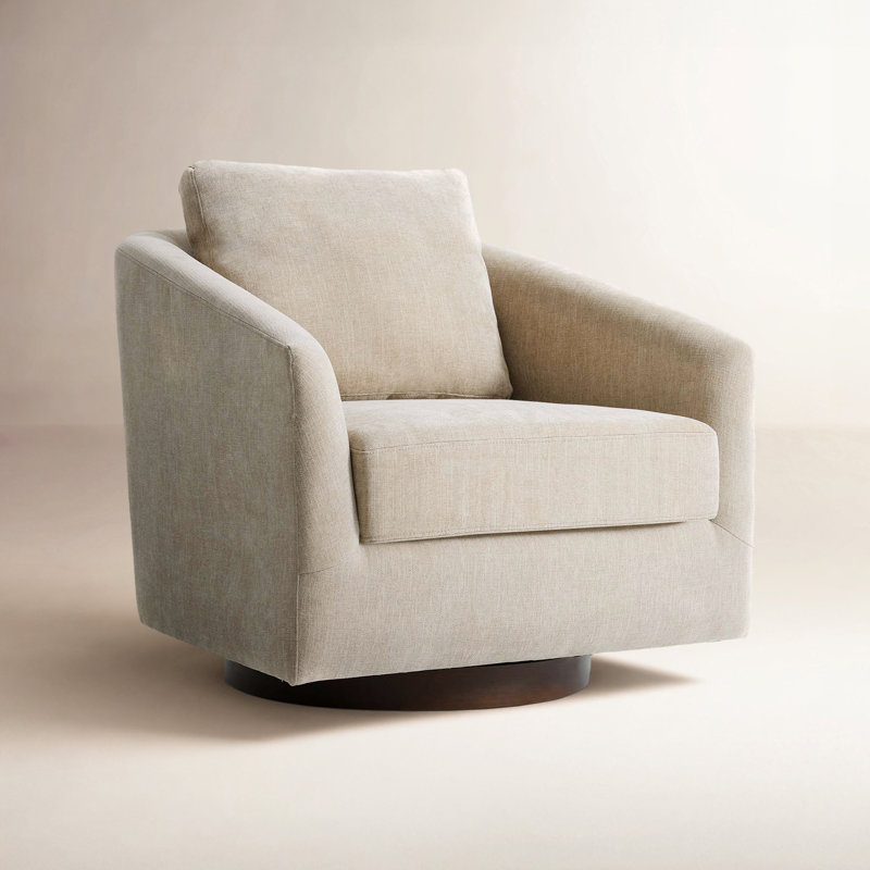 Fauteuil d'appoint pivotant en chenille Conway, Sand Chenille