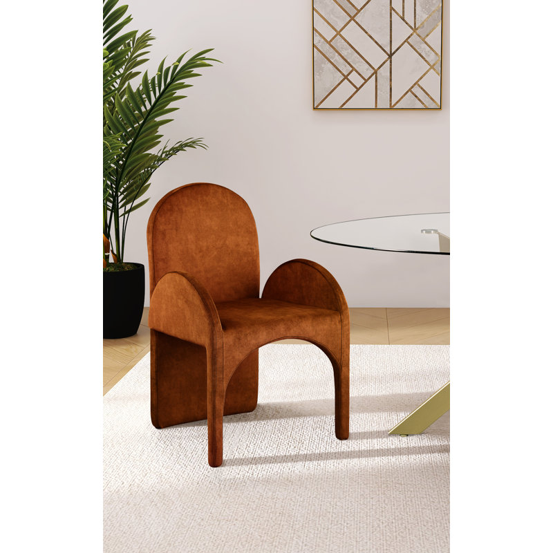 Fauteuil Caserta, Velours cognac