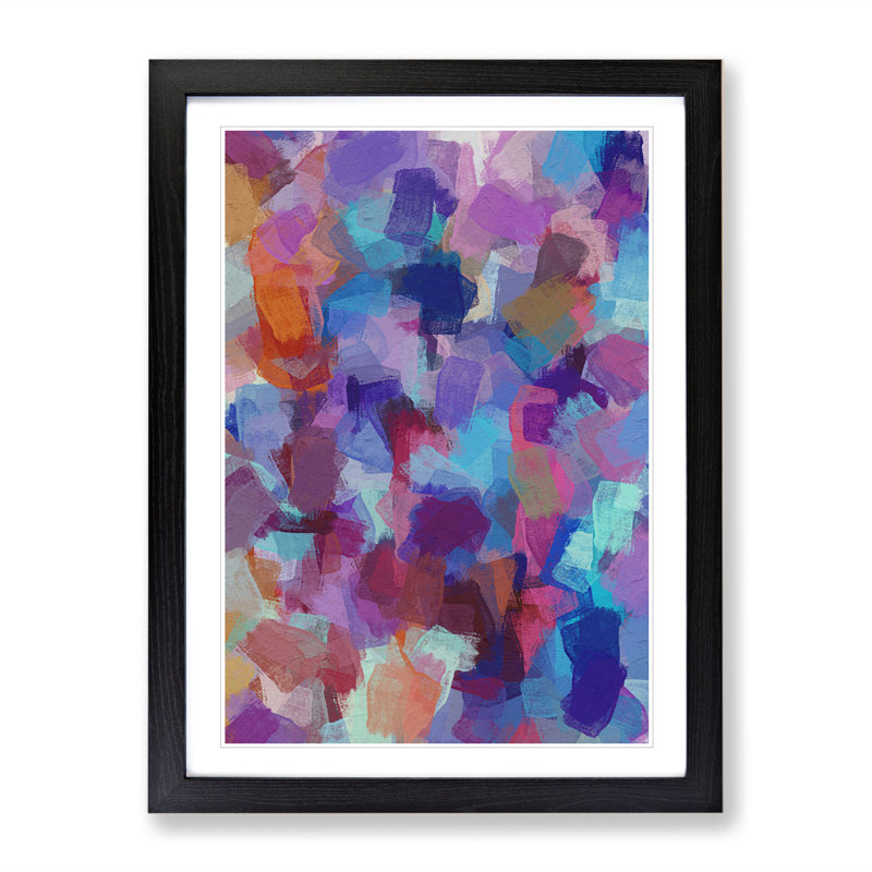 Celestial Abstract - Wall Art, Black Framed, 66cm H x 48cm W x 2cm D, White