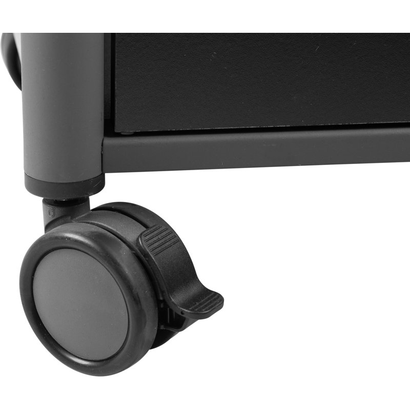 Charcoal and Black Steel Multimedia Lectern with Sound System