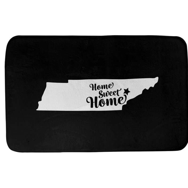Tapis de bain antidérapant Colors, L 21 po x L 34 po, Vert, Home sweet Tennessee