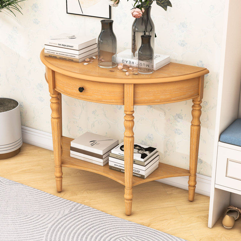 Console avec tiroir et tablette, Naturel