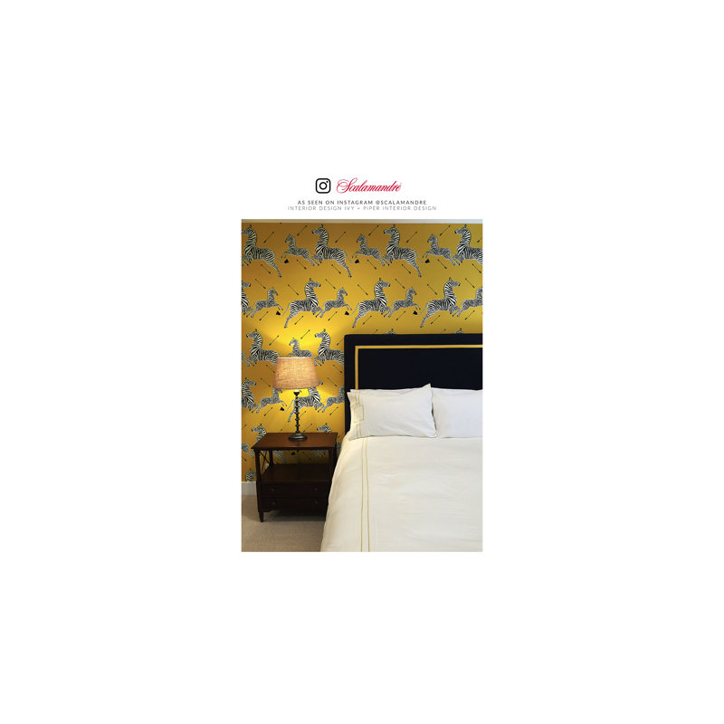 Zebras Animal Print Wallpaper Double Roll, Yellow