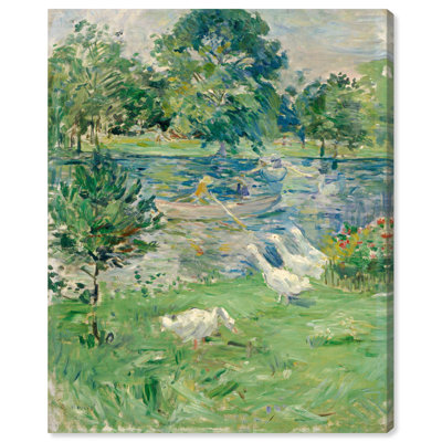 Morisot Girl in Boat with Geese Canvas by Art Remedy