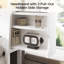 Très grand cadre de lit avec tiroirs de rangement et tête de lit, lit plateforme avec lumière DEL et station de charge, blanc-1303069388-1303069390
