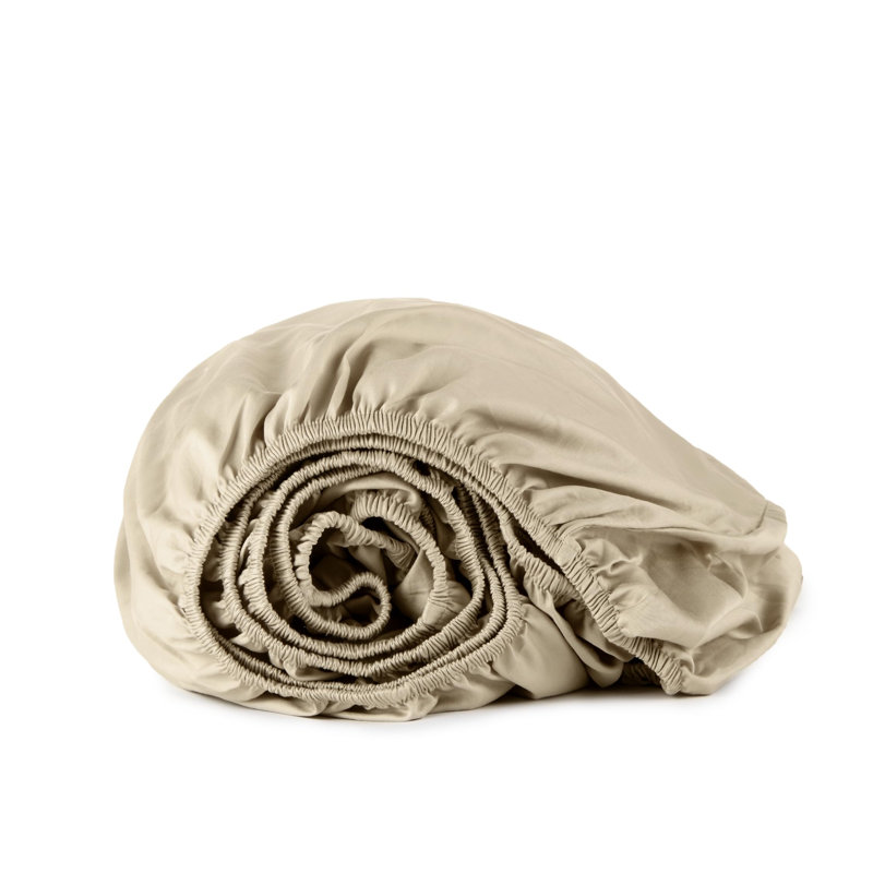 Drap-housse simple TG Whisper Organic, Dune, Drap-housse pour lit simple TG