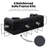 Corduroy Convertible Sofa Bed with Pillows - Folding Floor Futon Sleeper, Boneless Comfy Lounge Loveseat for Living Room Bedroom, Black-142675146