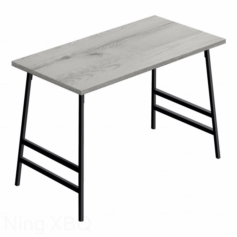 Table basse contemporaine contemporaine rectangulaire moderne en métal laminé gris L 40 po, Noir, Gris