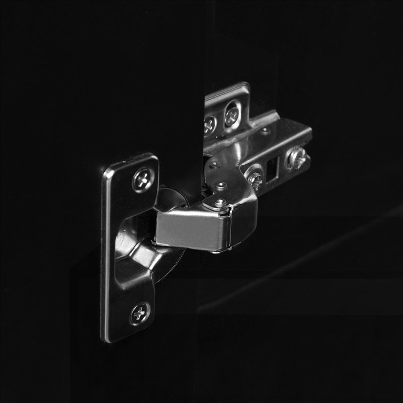 Armoire de salle de bain moderne autoportante simple avec 4 tiroirs et 2 armoires, Noir