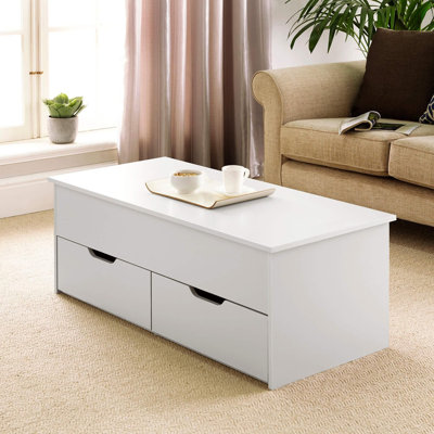 Teremba Lift Top Block Coffee Table with 2 Drawer Storage